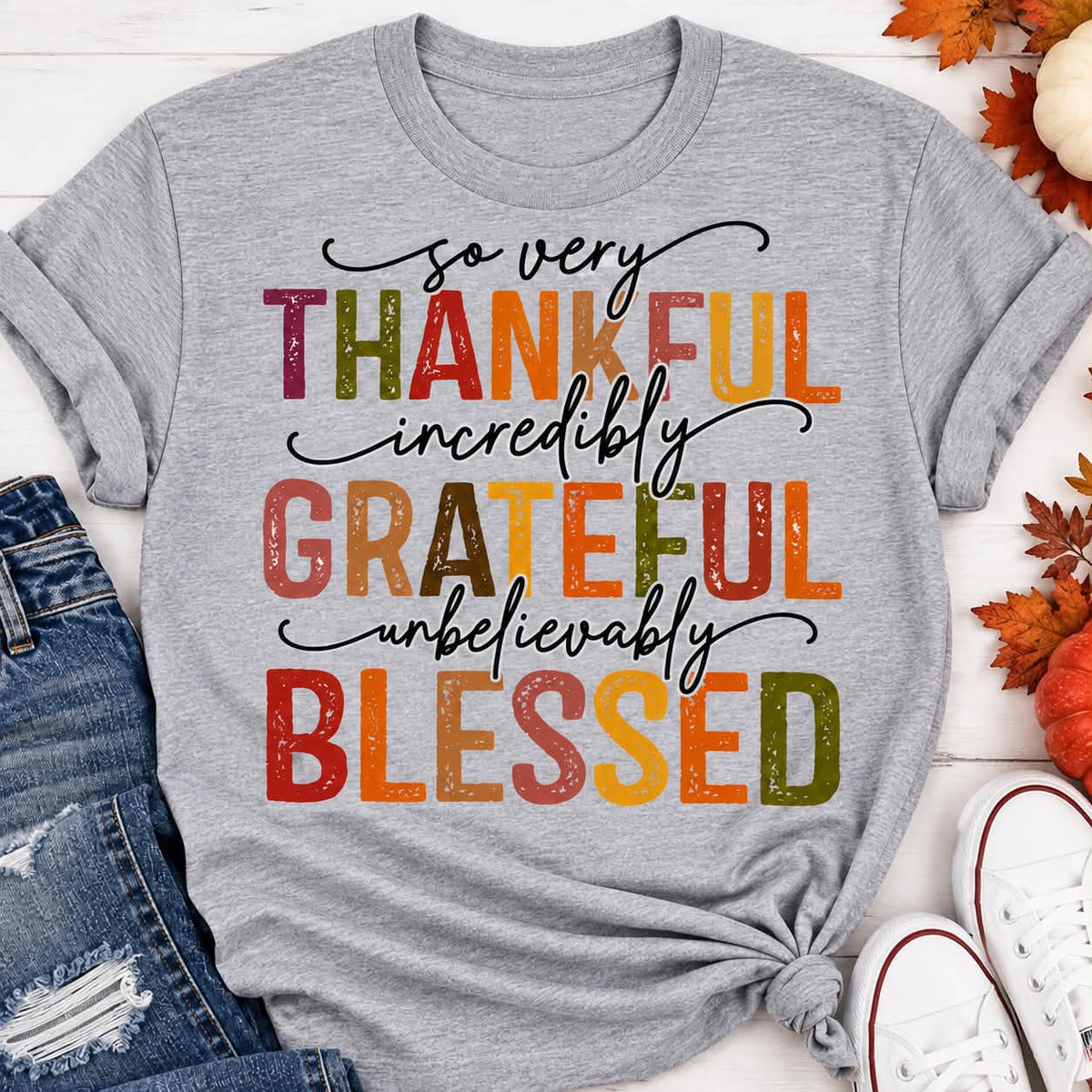 Thankful Grateful Blessed Graphic Apparel
