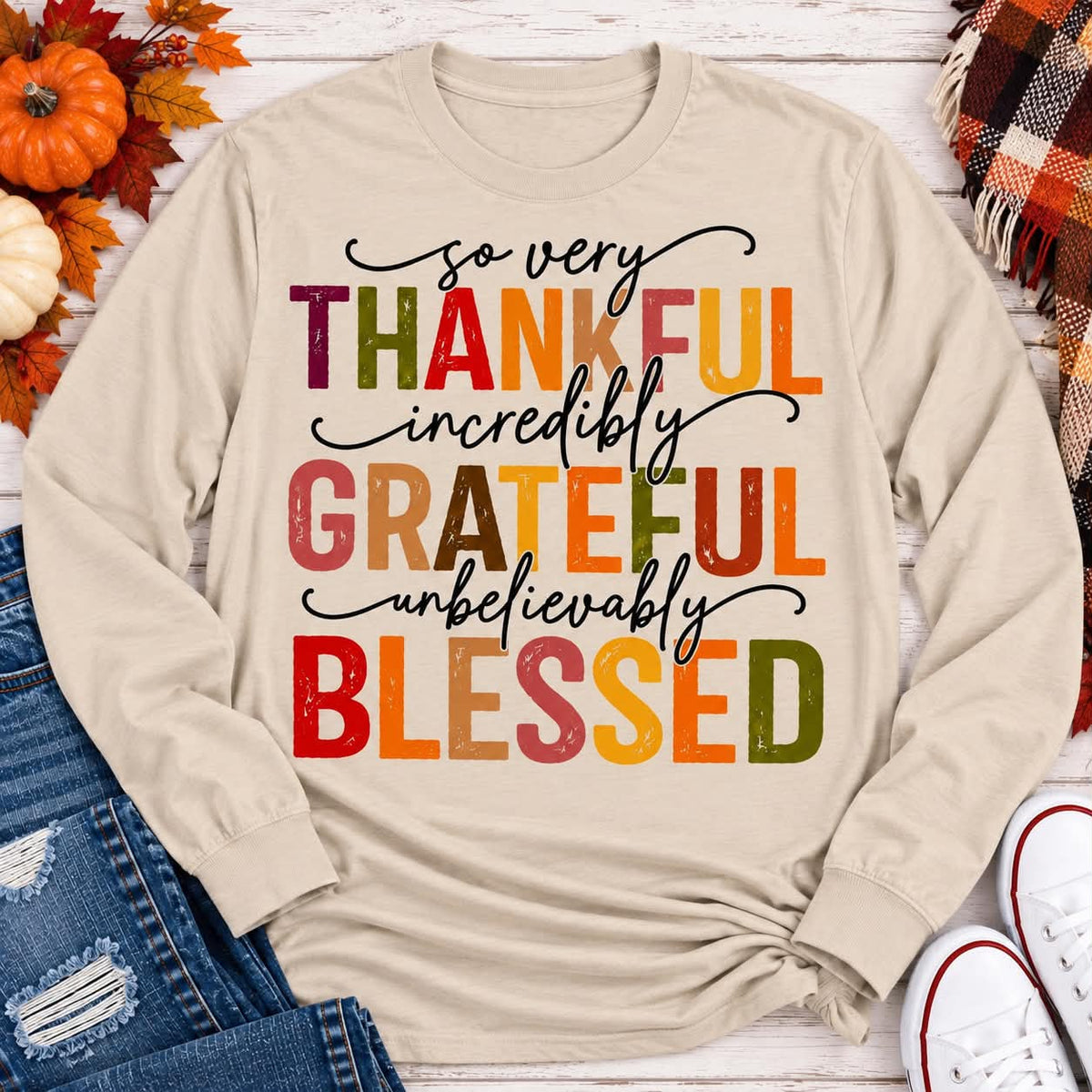 Thankful Grateful Blessed Graphic Apparel