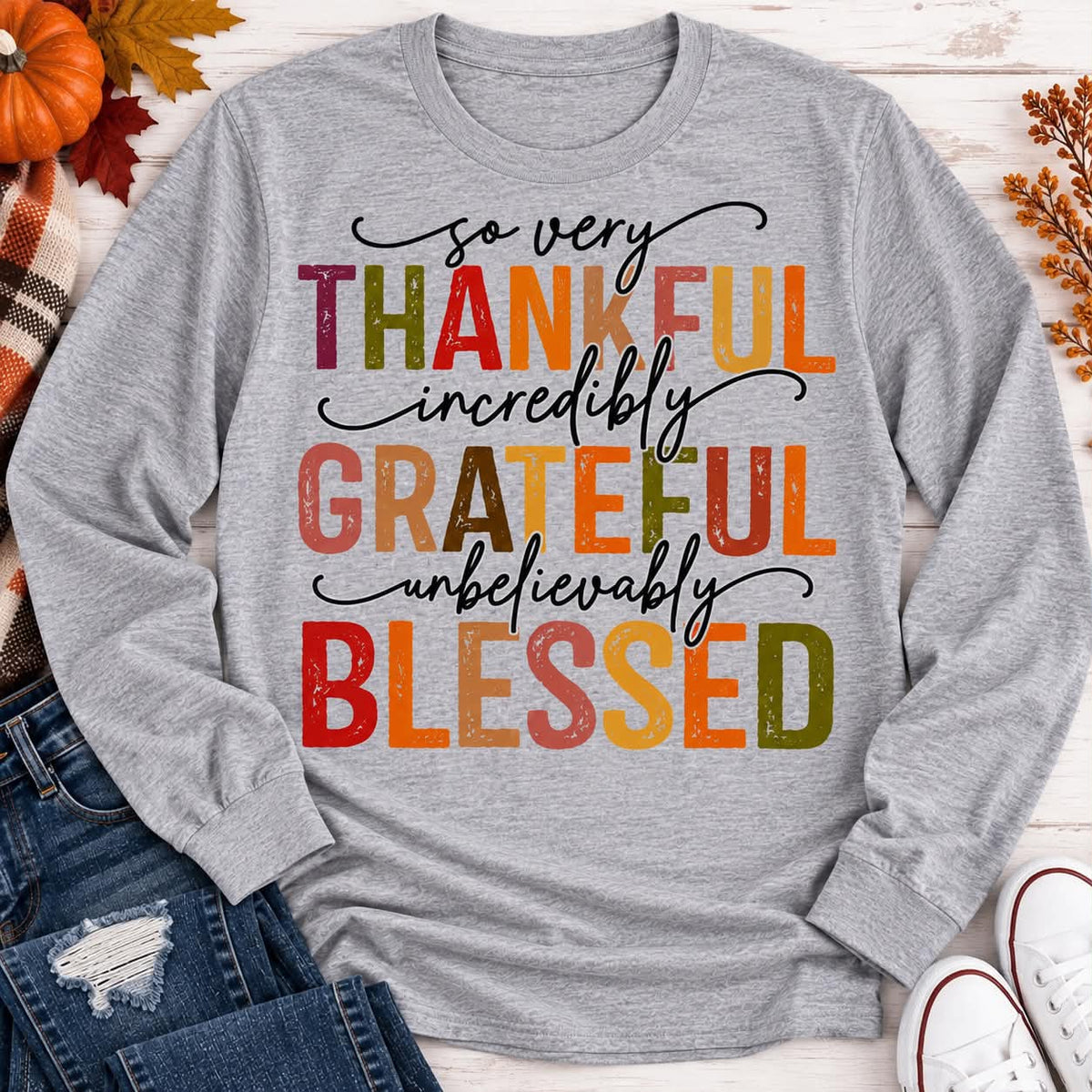 Thankful Grateful Blessed Graphic Apparel