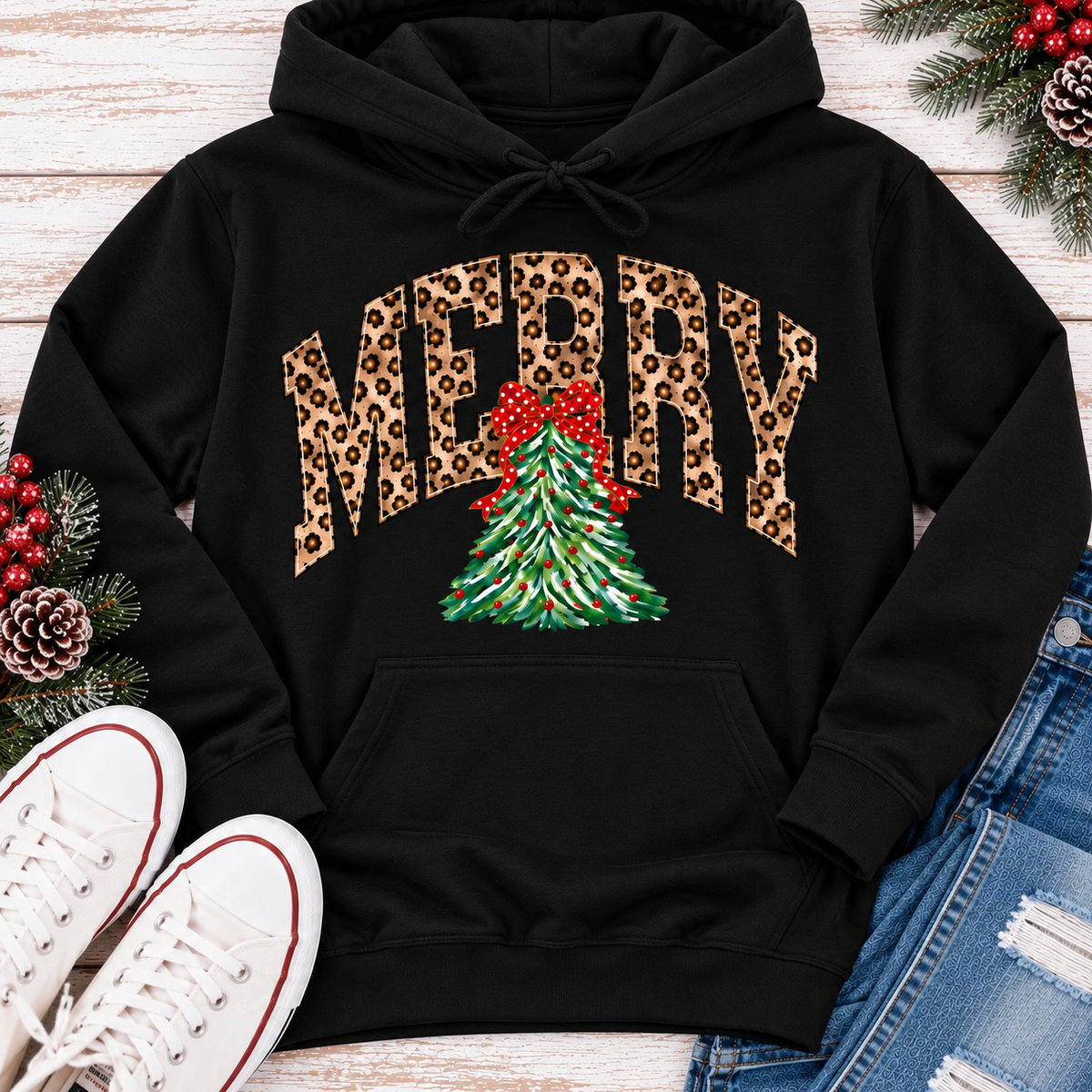 Merry Leopard Graphic Apparel