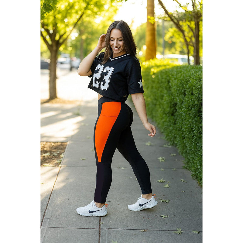 Tatumn - Orange  Panel Leggings