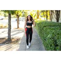 Roxie - Red Panel Full Length Leggings