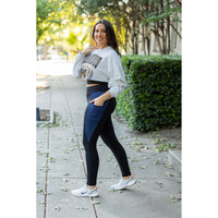 Billie- Blue Panel Full Length Leggings