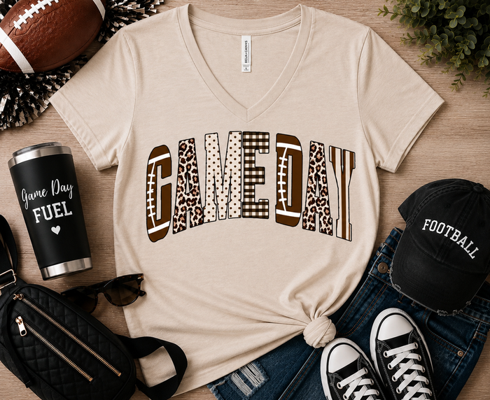 Game Day Graphic V-Neck Tee