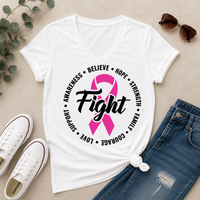 Breast Cancer Awareness V-NECK Graphic Tee