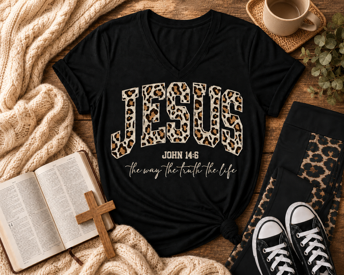 Jesus - John 14:6 V-NECK Graphic Tee