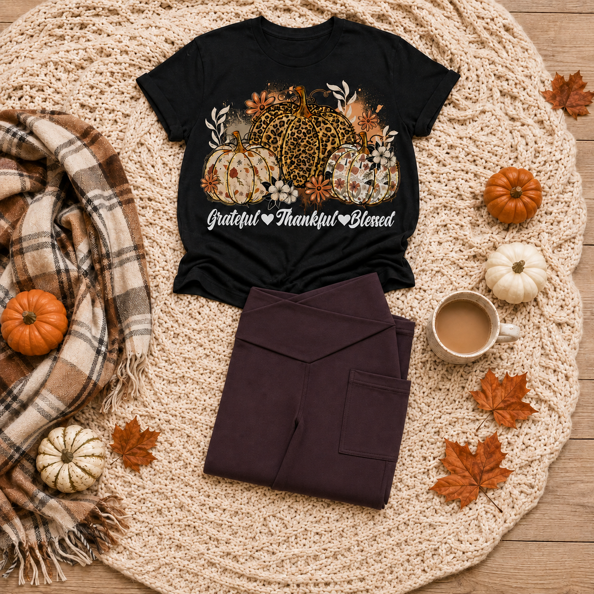 Grateful, Thankful, Blessed CREWNECK Graphic Tee