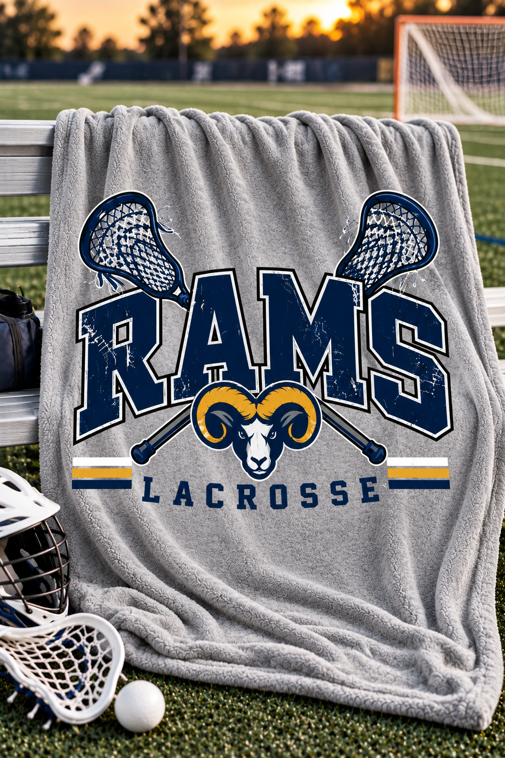 Brookside Rams Lacrosse Custom Blanket