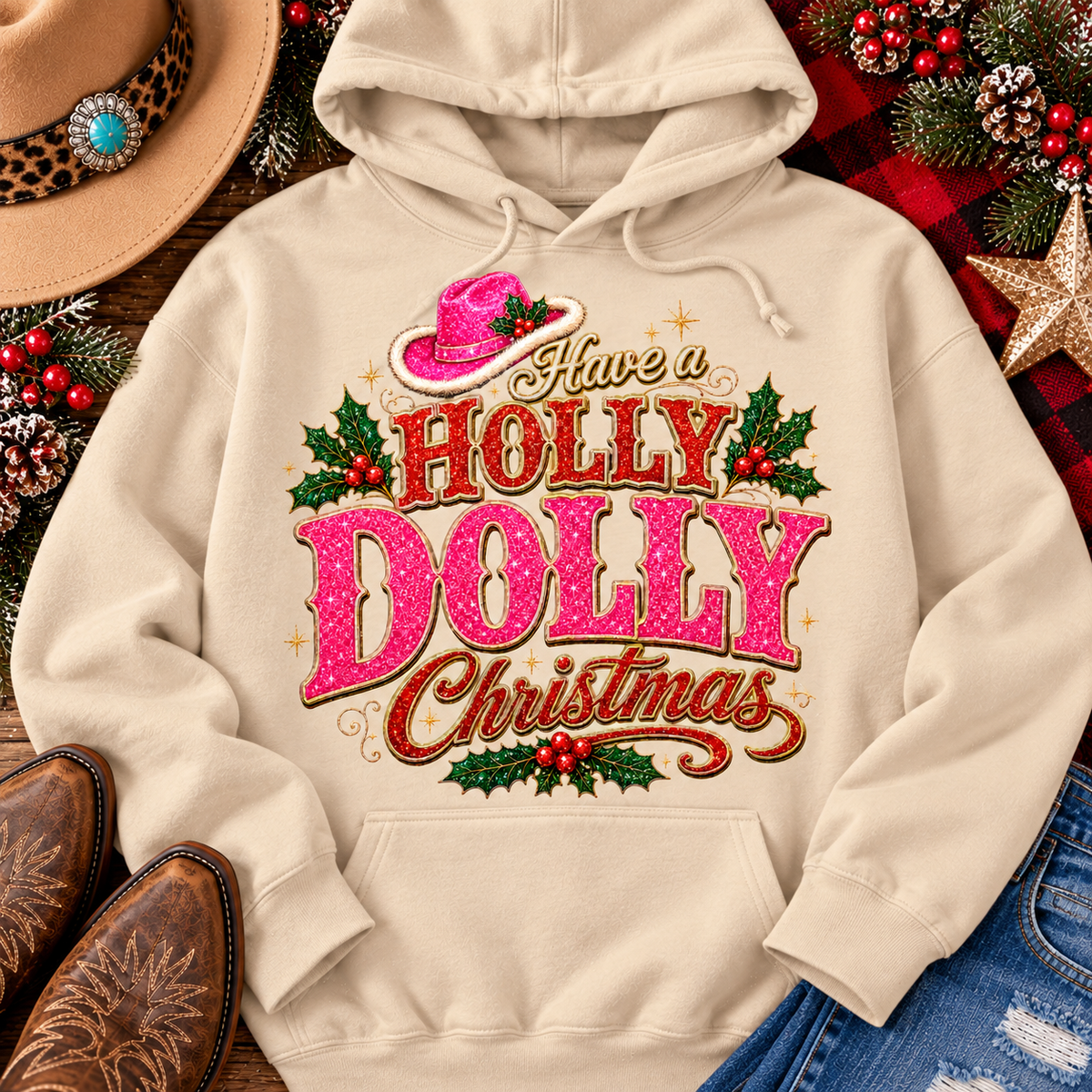 Holly Dolly Christmas Graphic Apparel