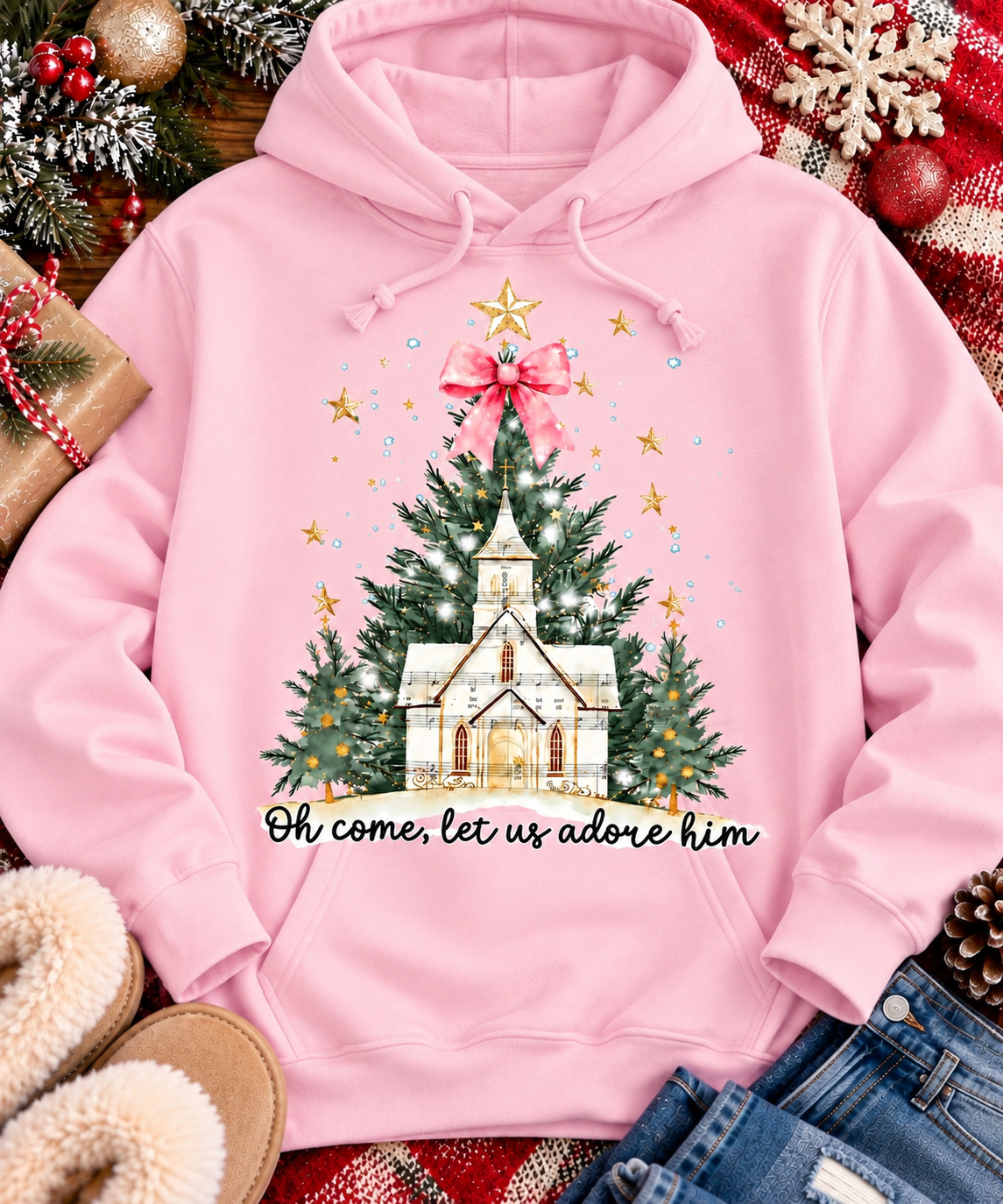 Oh Come Let us Adore Him Graphic Apparel
