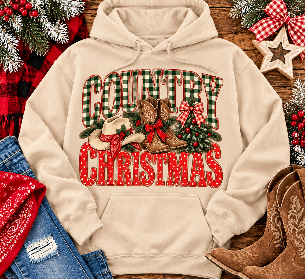 Country Christmas Graphic Apparel