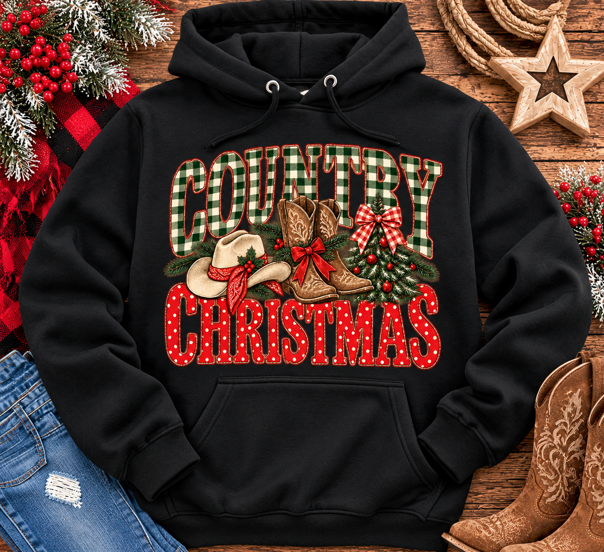 Country Christmas Graphic Apparel
