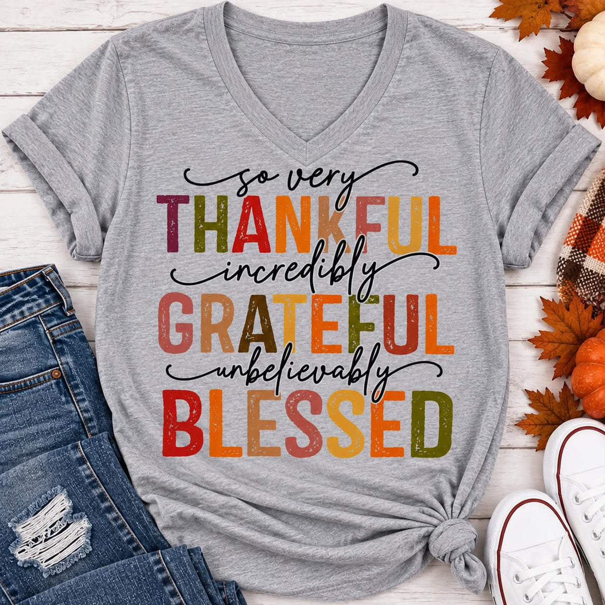 Thankful Grateful Blessed Graphic Apparel