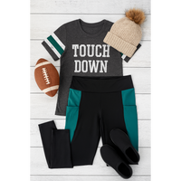 Gracie- Green Panel Full Length Leggings