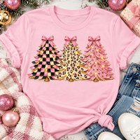 Girly Christmas Trees Graphic Apparel
