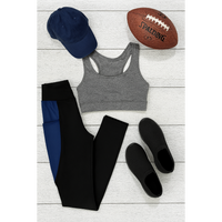 Billie- Blue Panel Full Length Leggings
