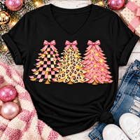 Girly Christmas Trees Graphic Apparel